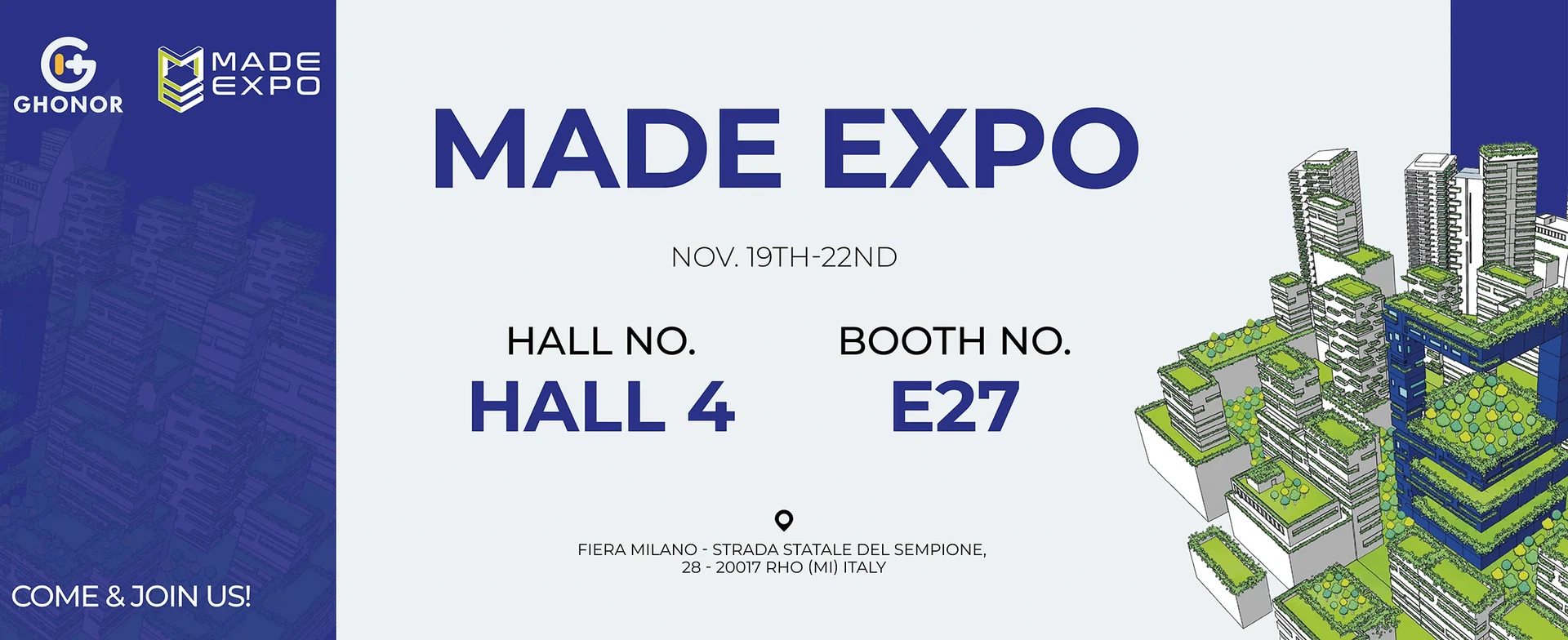 Ghonor- Italy exhibition Hall 4 E27