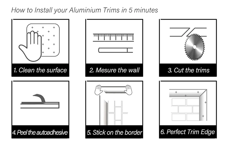Installation of aluminum tile trim Installation of aluminum tile trim